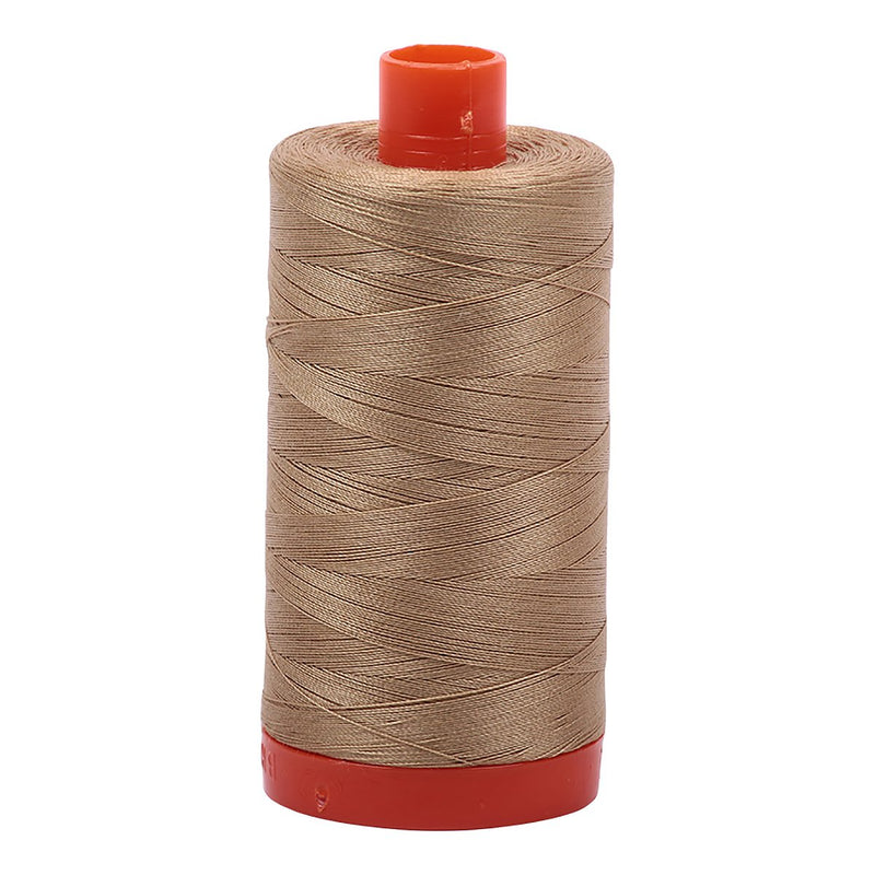 Aurifil Mako Cotton Thread 50 Weight 1422 Yard Spool Color 5010 Blond Beige