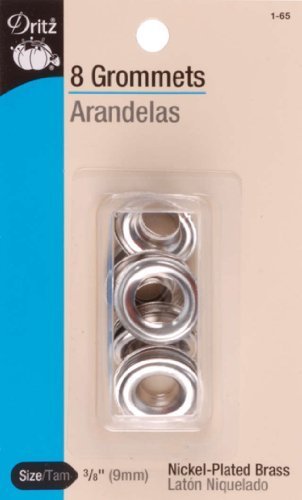 Dritz 3/8" Nickel-Plated Brass Grommets Package of 8
