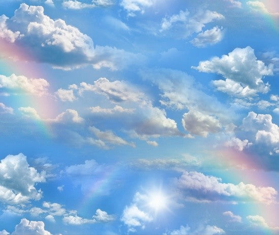 Elizabeth's Studio Landscape Medley Quilt Fabric Rainbow Sky Style 460