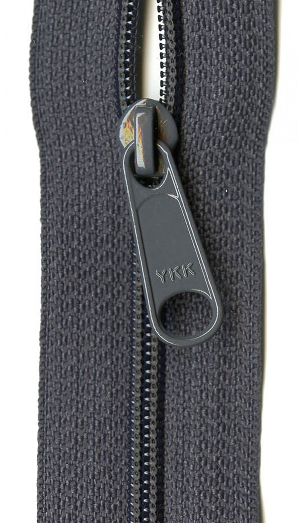 YKK Designer Accents Ziplon Closed Bottom Zipper, 22", Charcoal Gray