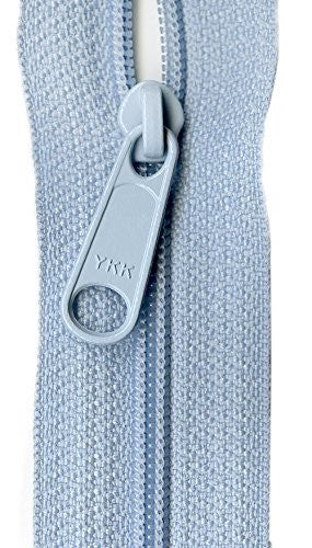 YKK Designer Accents Ziplon Closed Bottom Zipper, 22", Iced Blue