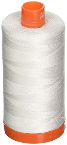 Aurifil Mako Cotton Thread 50 Weight 1422 Yard Spool Color 2021 Natural White