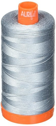 Aurifil Mako Cotton Thread 50 Weight 1422 Yard Spool Color 2610 Light Blue Grey