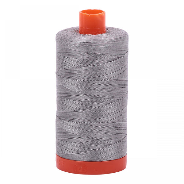 Aurifil Mako Cotton Thread 50 Weight 1422 Yard Spool Color 2620 Stainless Steel