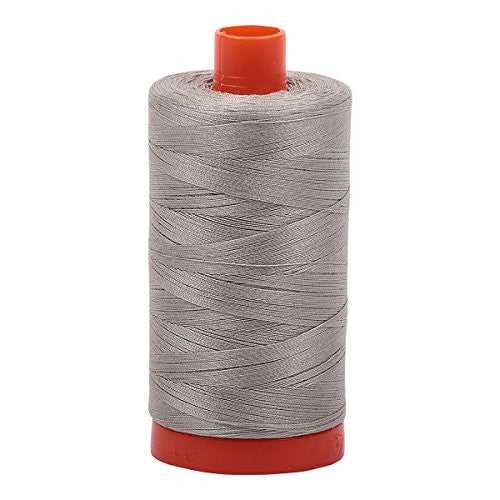 Aurifil Mako Cotton Thread 50 Weight 1422 Yard Spool Color 5021 Light Grey