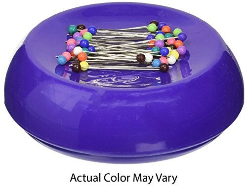 Grabbit Magnetic Sewing Pincushion with 50 Plastic Head Pins - Assorted Colors