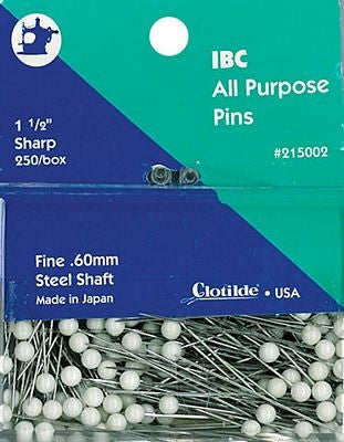 IBC All-Purpose Pins 1-1/2" 60mm Box of 250