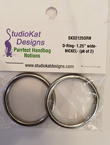 Studio Kat Designs 1.25" (3.175 cm) O-Ring Purse Hardware Nickel Set of 2