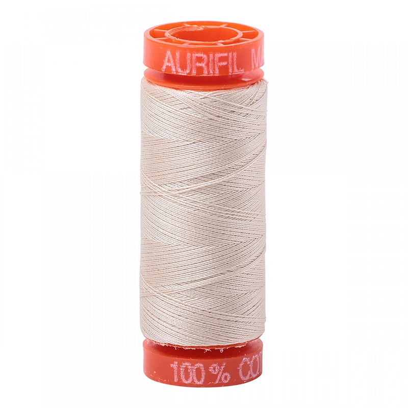 Aurifil Mako Cotton Thread 50 Weight 220 Yard Spool Color 2310 Light Beige