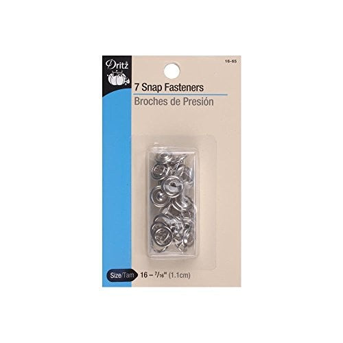 Dritz Size 16 4-Part 7/16" 11mm Silver Nickel Snap Fasteners Set of 7