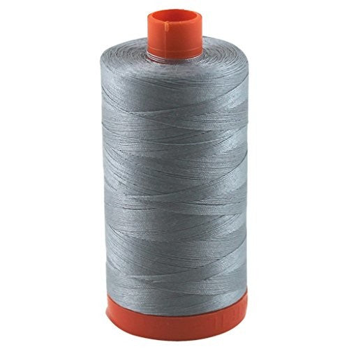 Aurifil Mako Cotton Thread 50 Weight 1422 Yard Spool Color 2606 Light Blue Grey