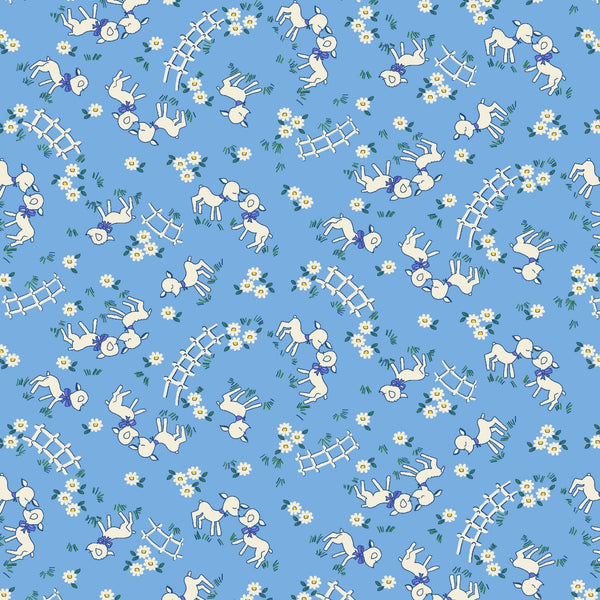 Nana Mae VI 30's Reproduction Quilt Fabric Sheep Style 362-11 Blue