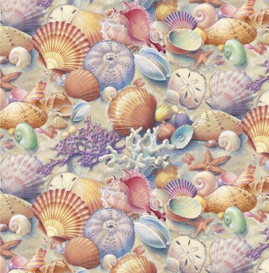 Elizabeth's Studio Race to Safety Quilt Fabric Shells Style 1610 Multi