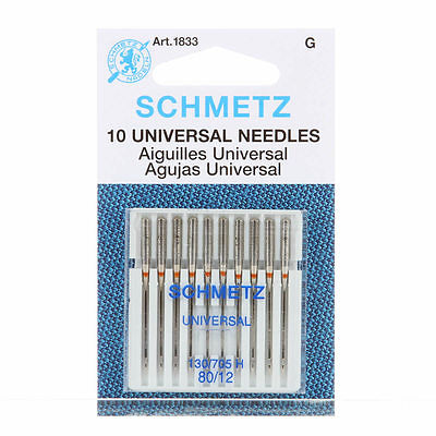 Schmetz Universal Sewing Machine Needles System 130/705 Size 12/80 Package of 10