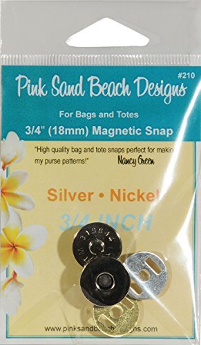 Pink Sand Beach Magnetic Purse Snap Silver Nickel 3/4"