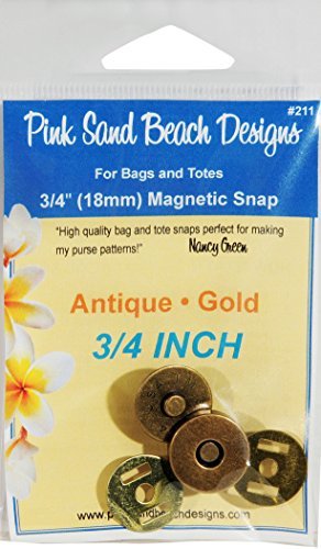 Pink Sand Beach Magnetic Purse Snap Antique Gold 3/4"