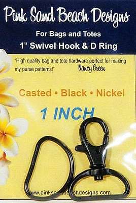 Pink Sand Beach Swivel Hook & D Ring Black Nickel 1"