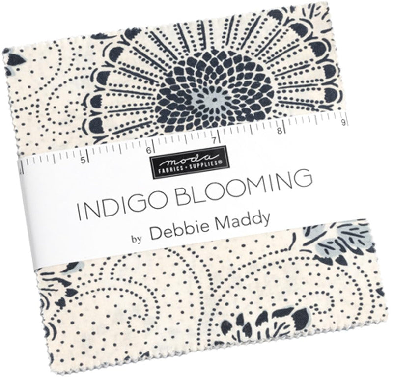 Indigo Blooming Charm Pack by Debbie Maddy 42 Precut 5" Quilt Fabric Squares