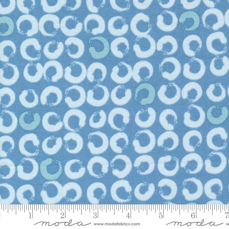 Moda Zen Chic Bluish Quilt Fabric Bobbins Style 1821/15 Deep Sea