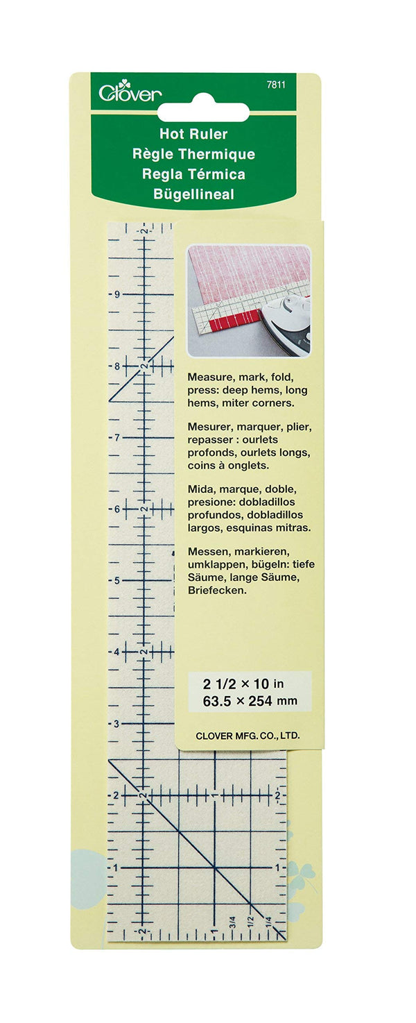 CLOVER Hot Ruler Heat Resistant 2.5 x 10 Inch Pressing Marking Tool