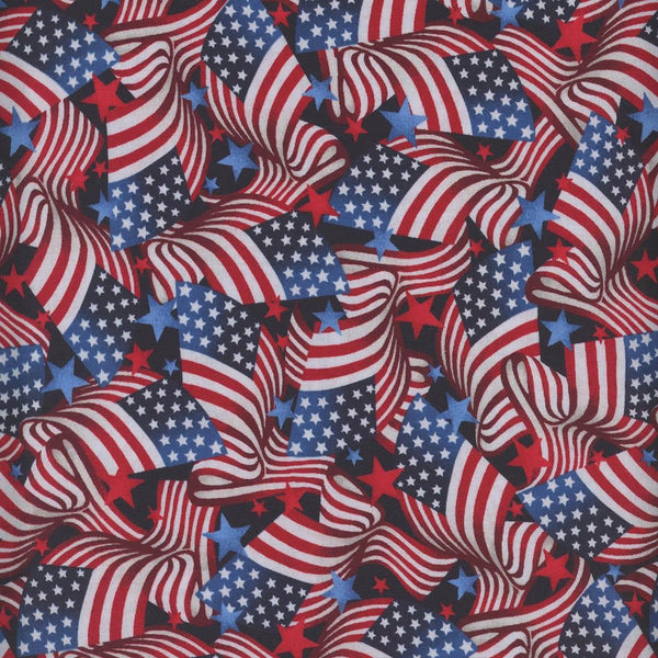 Studio E Fabrics Red White & Starry Blue American Flags 108 Wide Quilt Fabric