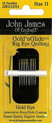 John James Gold'n Glide Big Eye Quilting Between Needles Package of 10