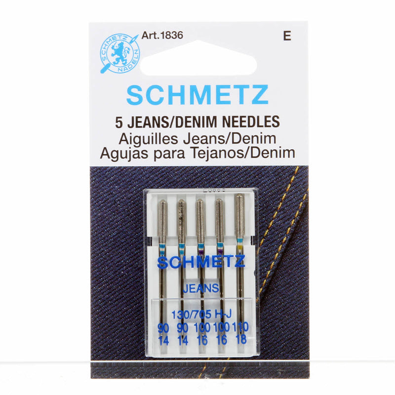 Schmetz Denim Jeans Sewing Machine Needles System 130/705 Package of 5