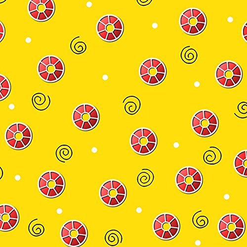 Sew What by Dana Brooks Tossed Bobbins Quilt Fabric Style 9710/44 Yellow Multi