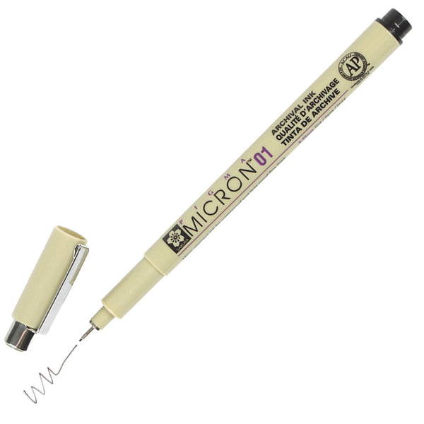 Pigma Sakura Micron Archival Waterproof Pen Size 01 .25mm