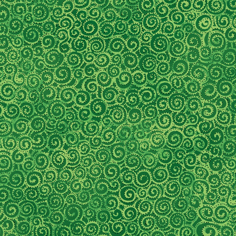 Laurel Burch Basics Quilt Fabric Green Tonal Swirl Style Y1293-21