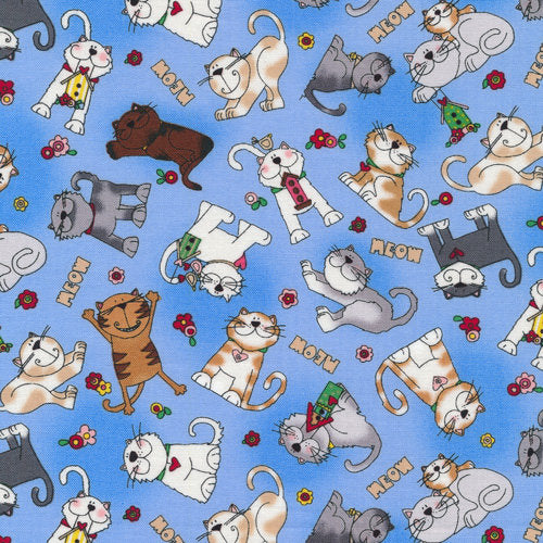 Love is a 4-Legged Word Cats & Dogs Quilt Fabric