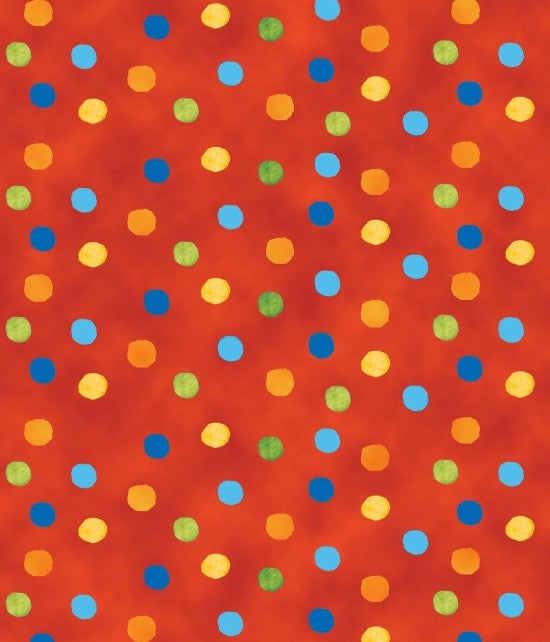 Shore Thing Quilt Fabric Dots Style 9021/88 Coral Multi