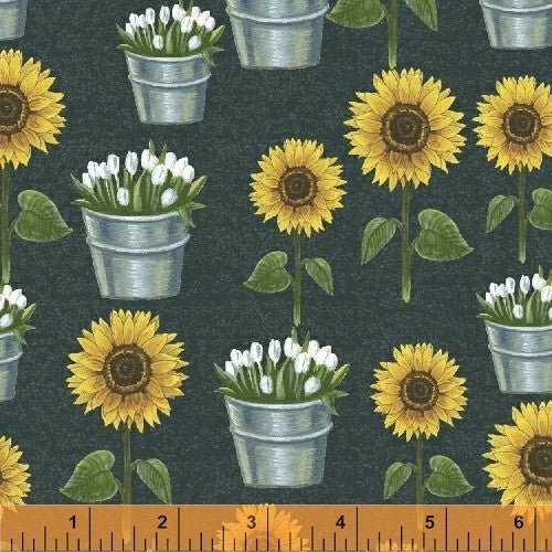 Windham Sunflower Market Sunflowers Quilt Fabric Style 50620/3 Chalkboard