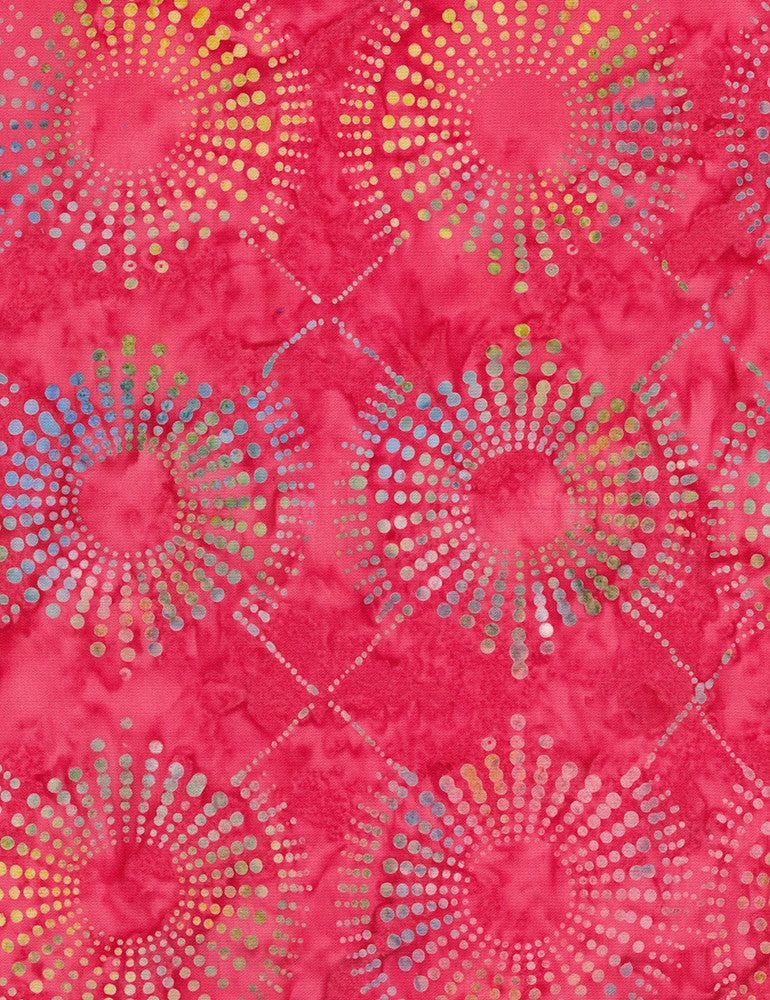 Timeless Treasures Tonga Wild Batik Quilt Fabric Starburst Style B9777 Lipstick