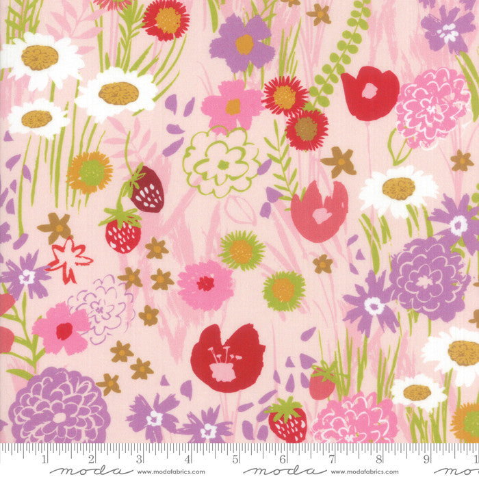 Growing Beautiful Moda Cotton Quilt Fabric Wildflowers Pink Style 11830/13