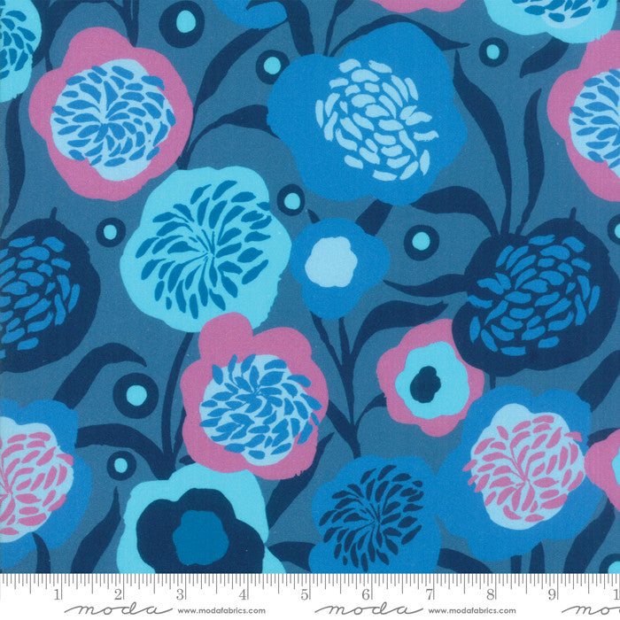 Growing Beautiful Moda Cotton Quilt Fabric Peonies Blue Style 11831/13