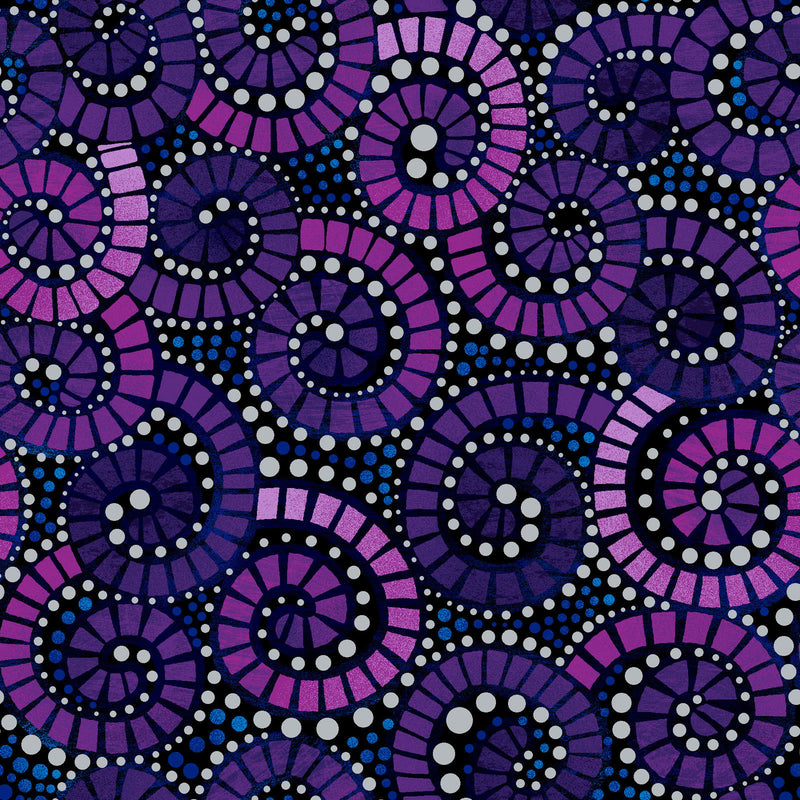 Way Under Quilt Fabric by Oasis Fabrics Wave Violet Style 60231/01