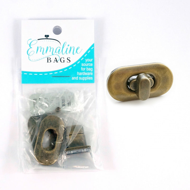 Emmaline Bags Small Turn Lock 1 3/8" x 3/4"