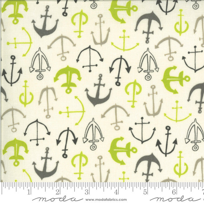 Moda Fish Tales by Annie Brady Quilt Fabric Anchors Style 16722/22 Kelp