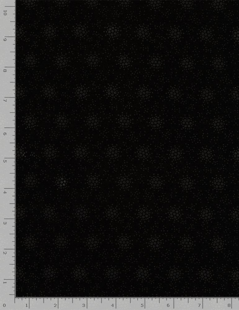 Timeless Treasures Hue Black on Black Quilt Fabric Antique Floral Style C8190
