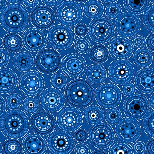 Blank Quilting Origins Stacked Dots Quilt Fabric Style 1206-77 Blue