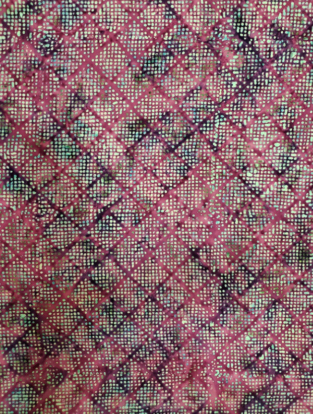Boundless Batiks Quilt Fabric Dotted Grid Style 164748 Magenta