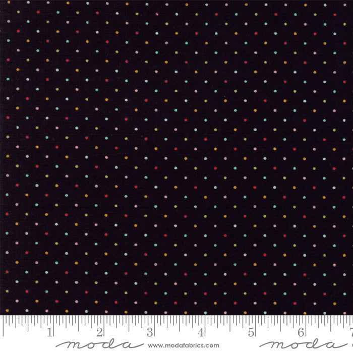 Moda Essentially Yours Cotton Quilt Fabric Black Multi Dots Style 8654/142