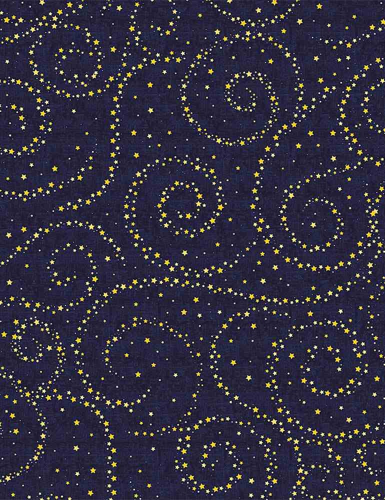 Timeless Treasures Swirly Stars Quilt Fabric Night Style C5526