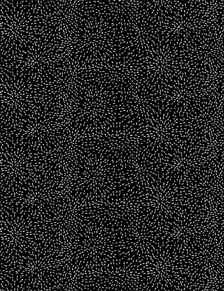 Timeless Treasures Inked Quilt Fabric Moving Tiny Dot Points Style C8736B Black