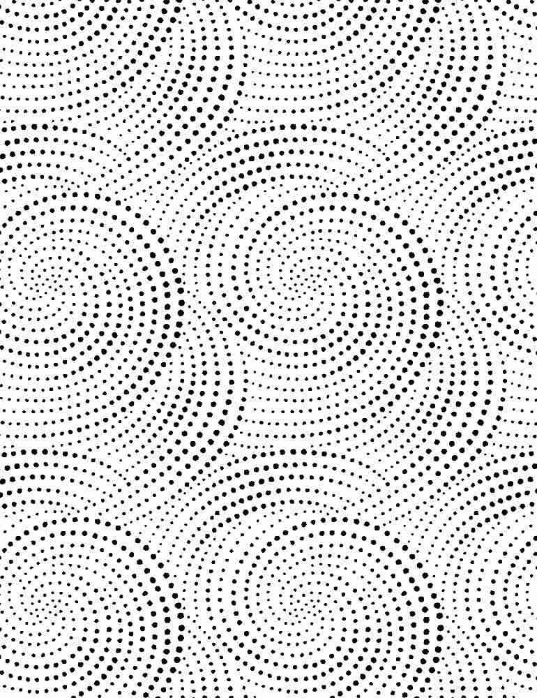 Timeless Treasures Inked Quilt Fabric Dotted Spirals Style C8737W White