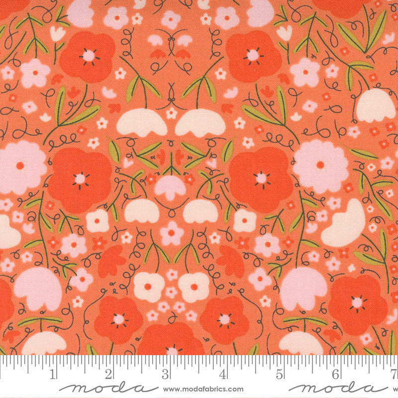 Words to Live By Gingiber Quilt Fabric Peppy Petals Style 48321/13 Clementine