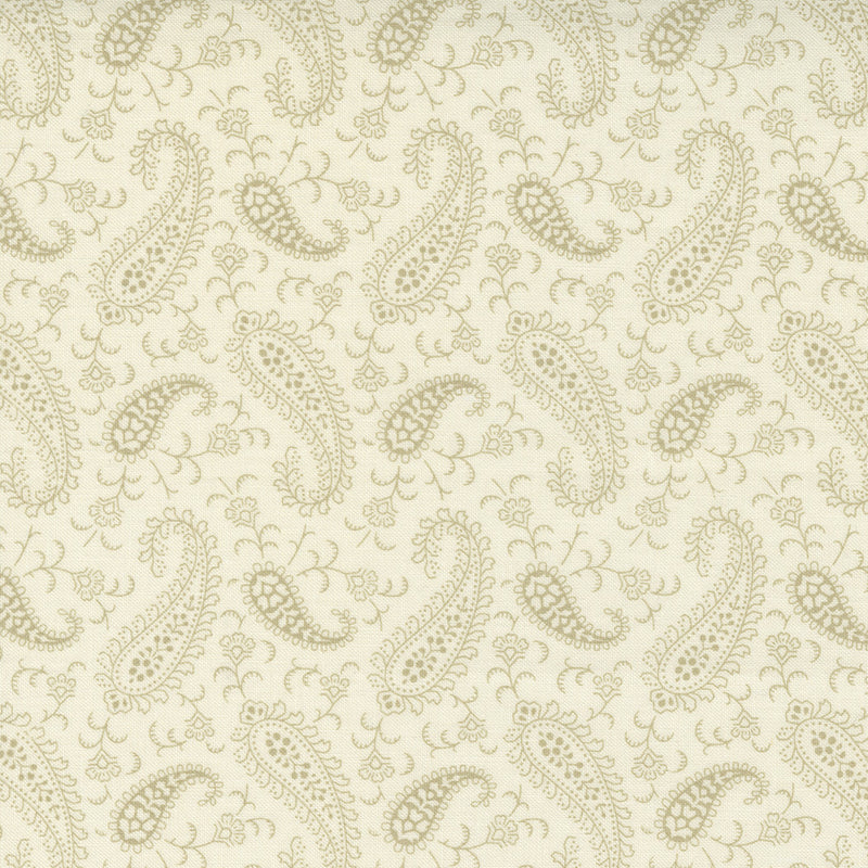 Minick & Simpson Newport Medium Paisley Quilt Fabric Style 14933/21 Ivory Tan