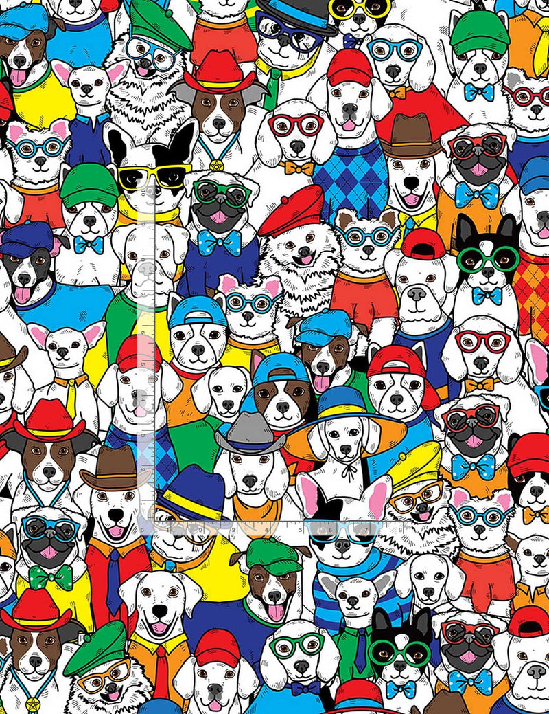 Timeless Treasures Quilt Fabric Cartoon Dogs with Hats Style C8918 Multi