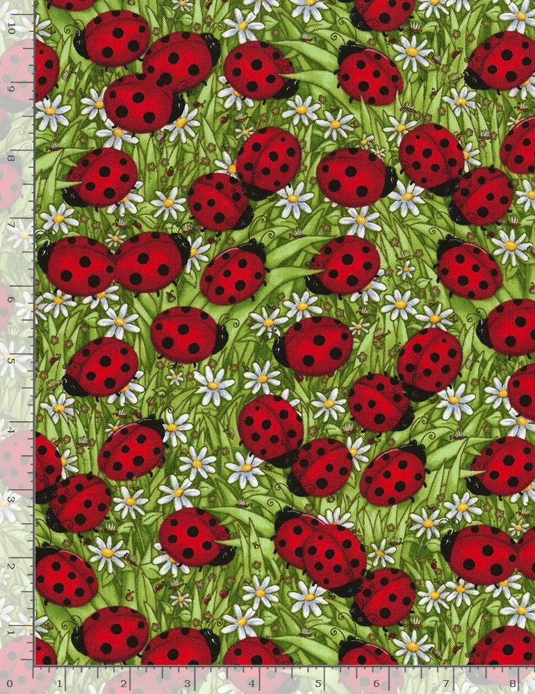 Timeless Treasures Quilt Fabric Packed Ladybugs Style C1175 Multi